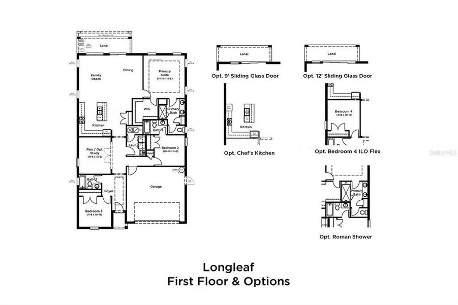 2D floor plan layout of this home in Lakeside at Satilla, St. Cloud, FL (Image 3).