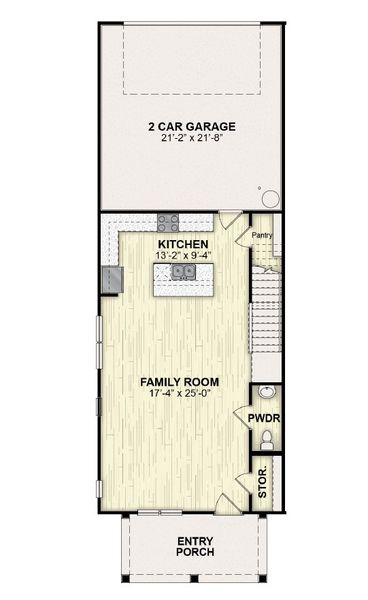 2D floor plan layout for the Charlotte by Rockwell Homes in Whaley Grove Townhomes, St. Cloud, FL (Image 15).