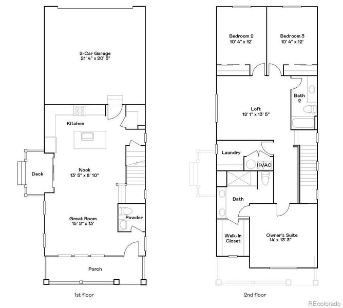 2D floor plan layout of this home in Percheron: The Explorer Collection, Colorado Springs, CO (Image 2).