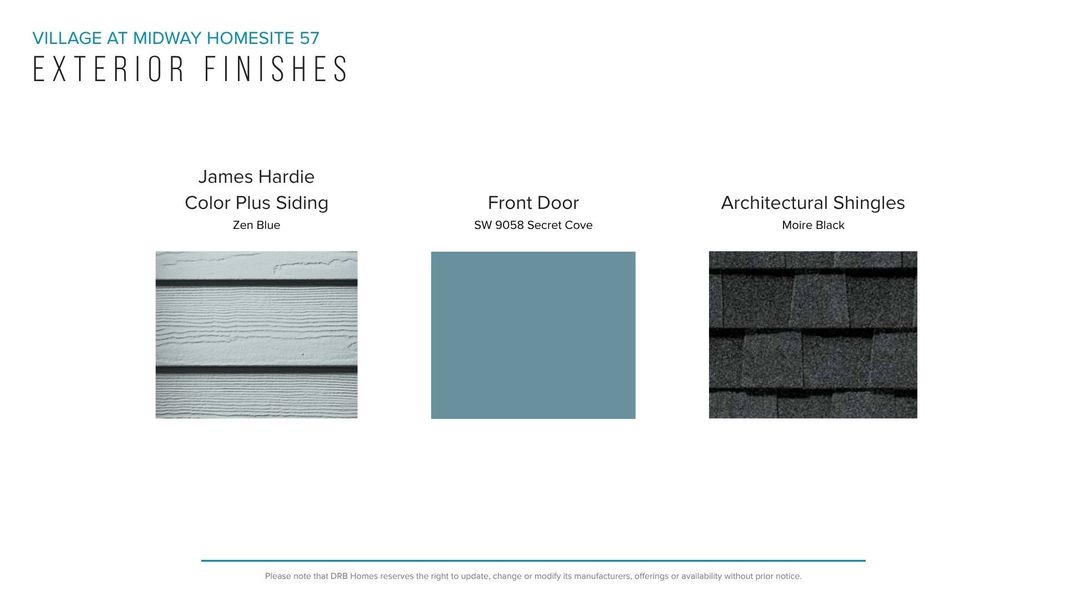 Sample of building materials used in homes in Village at Midway, Anderson (Image 34). Sample of building materials used in homes in Village at Midway, Anderson (Image 34).