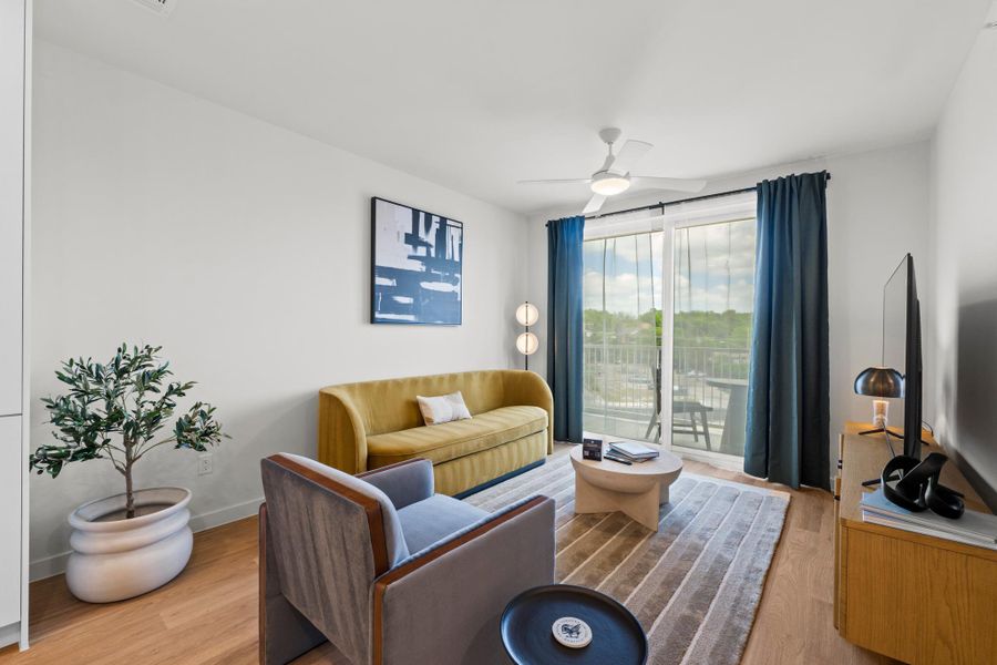 An open floor plan, fully furnished with Williams Sonoma selections featuring hotel level fabrics and curated accents throughout. An open floor plan, fully furnished with Williams Sonoma selections featuring hotel level fabrics and curated accents throughout.