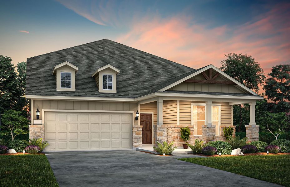 The Keller, a two-story home with 2-car garage, shown with Home Exterior 41