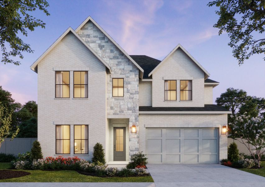 Representative exterior photo of a completed home built from the Prescott III by Southgate Homes in Painted Tree 50' Series, McKinney, TX (Image 18). Representative exterior photo of a completed home built from the Prescott III by Southgate Homes in Painted Tree 50' Series, McKinney, TX (Image 18).
