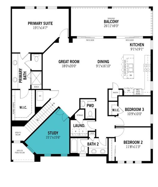 2D floor plan layout of this home in Palmera at Wellen Park, Venice, FL (Image 2). 2D floor plan layout of this home in Palmera at Wellen Park, Venice, FL (Image 2).
