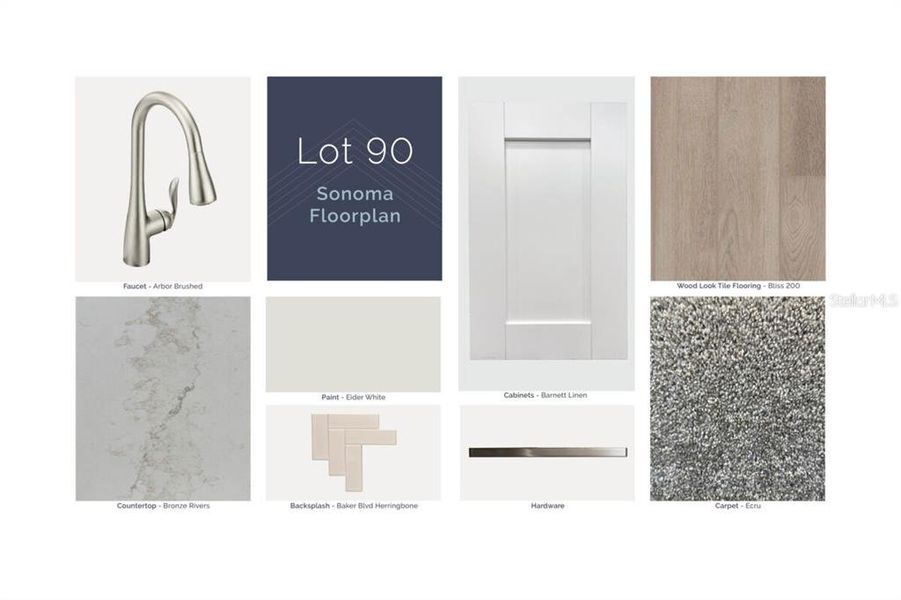 Sample of building materials used in homes in Estates at Rivercrest, Sanford (Image 4).