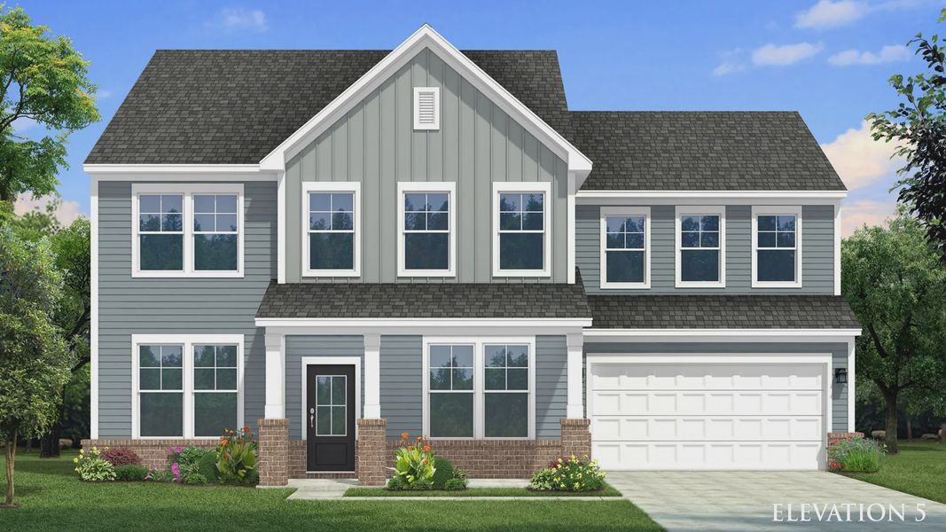 Representative exterior photo of a completed home built from the Norris by DRB Homes in McBride, Indian Trail, NC (Image 22).