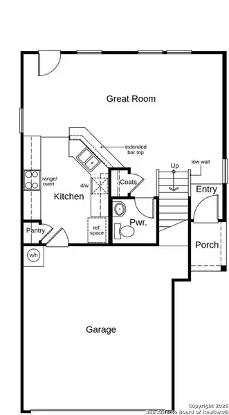 2D floor plan layout of this home in Medina Crossing - Villa Collection, Von Ormy, TX (Image 3).