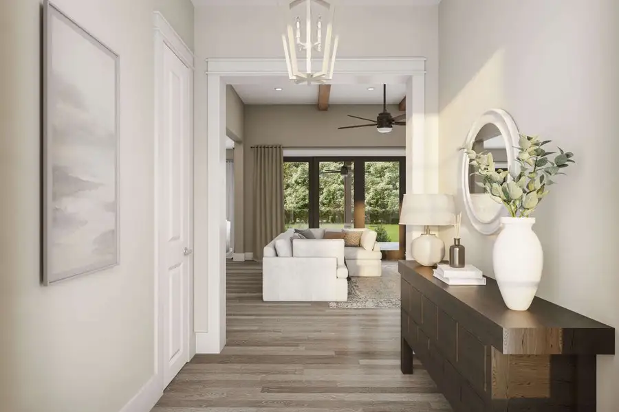 Representative furnished interior of a home built from the Liddy by Zeal Home Builders in Parallel Pastures, Poolville (Image 5).