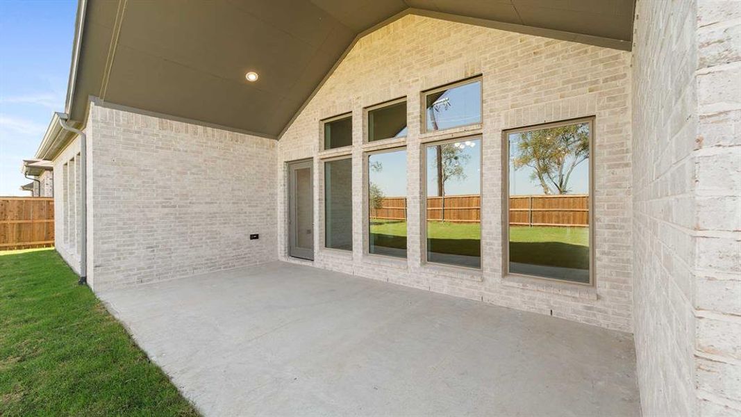 Exterior details and patio area of a home in North Sky 65', Celina (Image 4). Exterior details and patio area of a home in North Sky 65', Celina (Image 4).