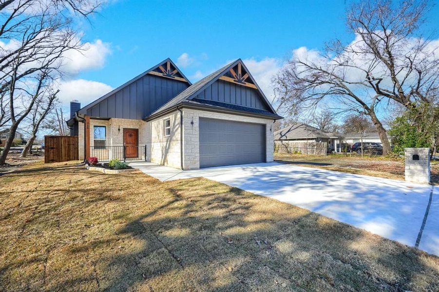 View of front of home with a garage