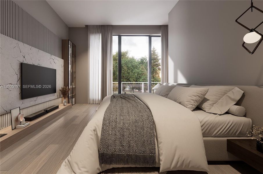 Main Bedroom Digitally Staged.