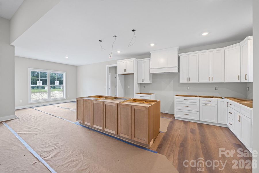 Abundant cabinets - light quartz countertops to be installed.