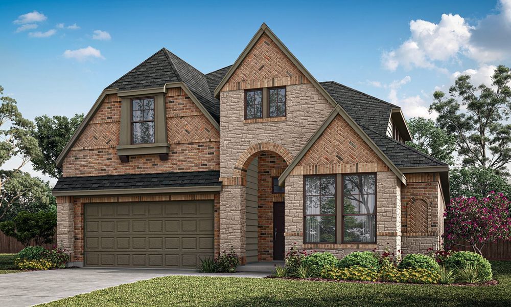 Representative exterior photo of a completed home built from the Grapevine II by Pacesetter Homes in Park Hills, Rockwall, TX (Image 2). Representative exterior photo of a completed home built from the Grapevine II by Pacesetter Homes in Park Hills, Rockwall, TX (Image 2).