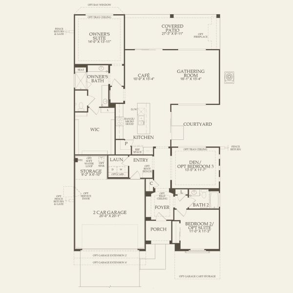 2D floor plan layout for the Haven Final Opportunity by Del Webb in Sun City Anthem at Merrill Ranch, Florence, AZ (Image 4).