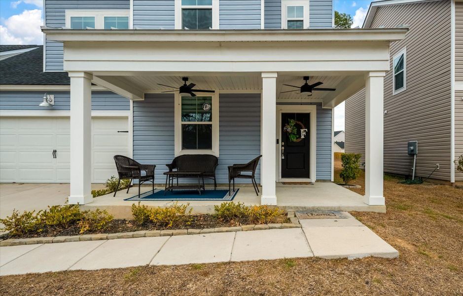 Exterior details and patio area of a home in Limehouse Village: Arbor Series, Summerville (Image 3). Exterior details and patio area of a home in Limehouse Village: Arbor Series, Summerville (Image 3).