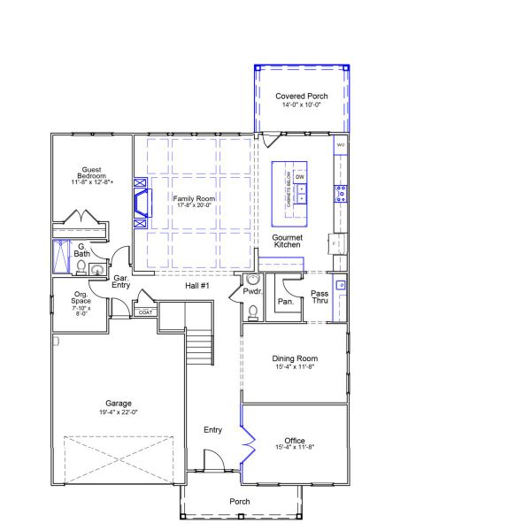 2D floor plan layout of this home in Grand Park, Leland, NC (Image 4).