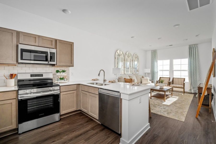Furnished interior view inside a new home in The Towns at Red River, Gallatin (Image 12). Furnished interior view inside a new home in The Towns at Red River, Gallatin (Image 12).