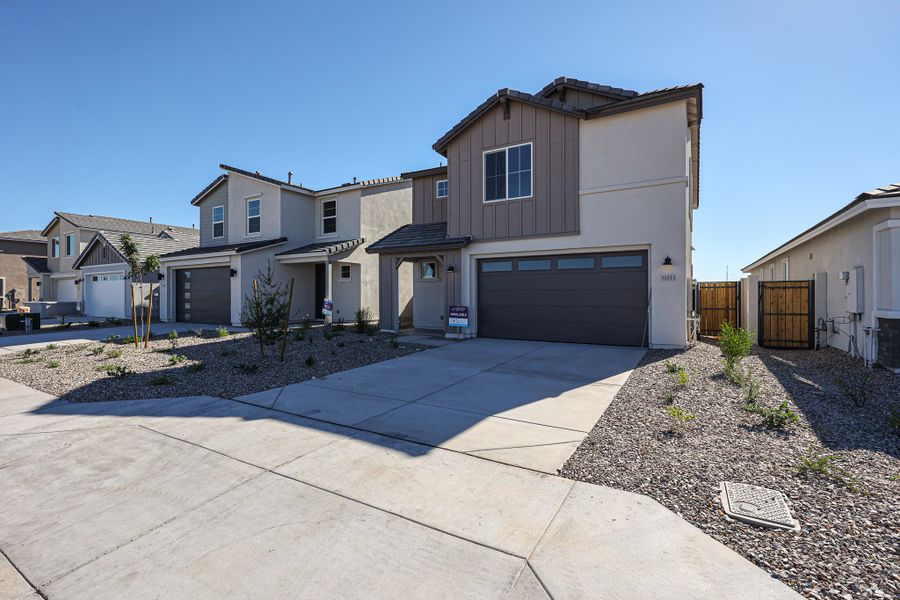 A house with a garage. A house with a garage.