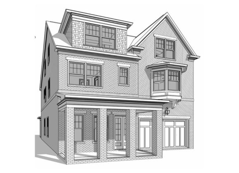 Exterior rendering of this home design in Laurel View, Suwanee, GA (Image 1). Exterior rendering of this home design in Laurel View, Suwanee, GA (Image 1).