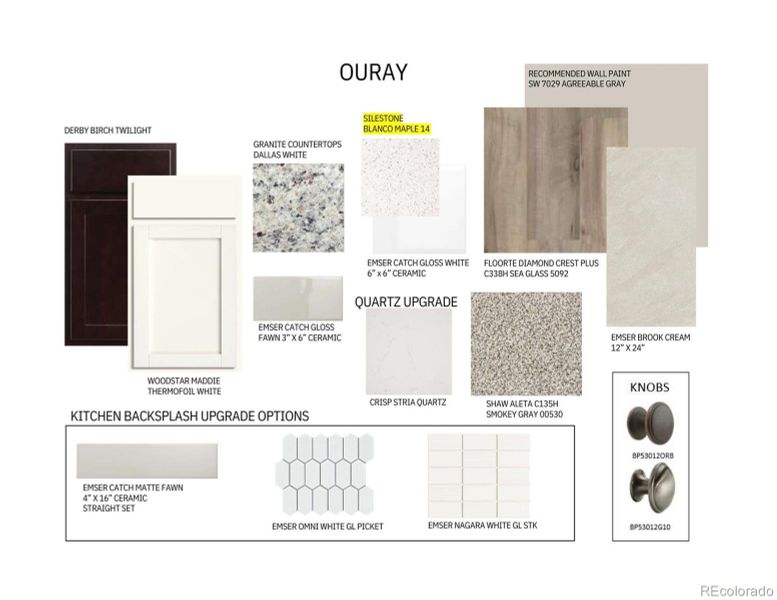 Sample of building materials used in homes in The Townes at Skyline Ridge, Castle Pines (Image 4).