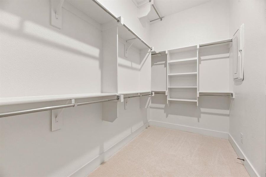 Your dream closet features great storage, plenty of hanging space and bonus seasonal hanging racks! Your dream closet features great storage, plenty of hanging space and bonus seasonal hanging racks!