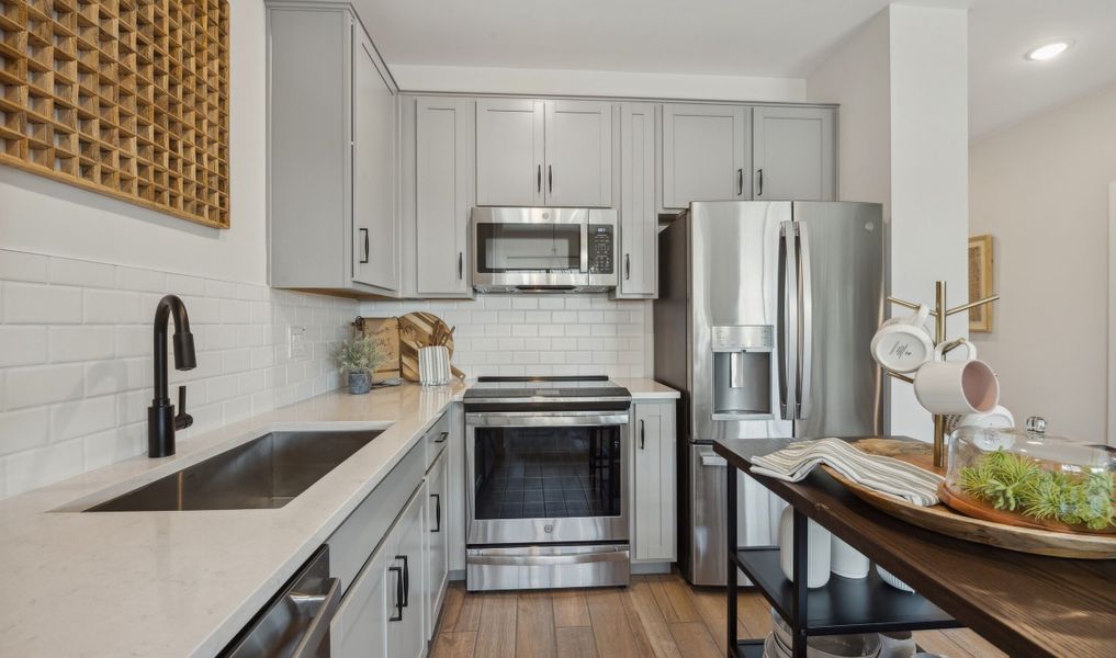 Kitchen with stainless appliances