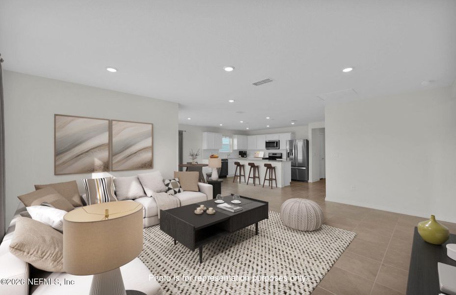 Furnished interior view inside a new home in Wells Landing, Jacksonville (Image 10).