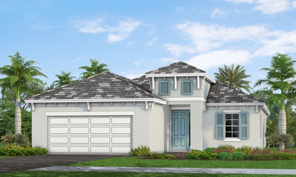 Representative exterior photo of a completed home built from the White Star by Neal Communities in Palm Grove, Bradenton, FL (Image 19). Representative exterior photo of a completed home built from the White Star by Neal Communities in Palm Grove, Bradenton, FL (Image 19).