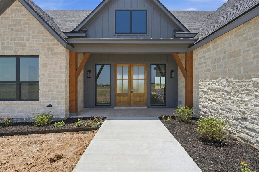 Exterior details and patio area of a home in , Elm Mott (Image 6). Exterior details and patio area of a home in , Elm Mott (Image 6).