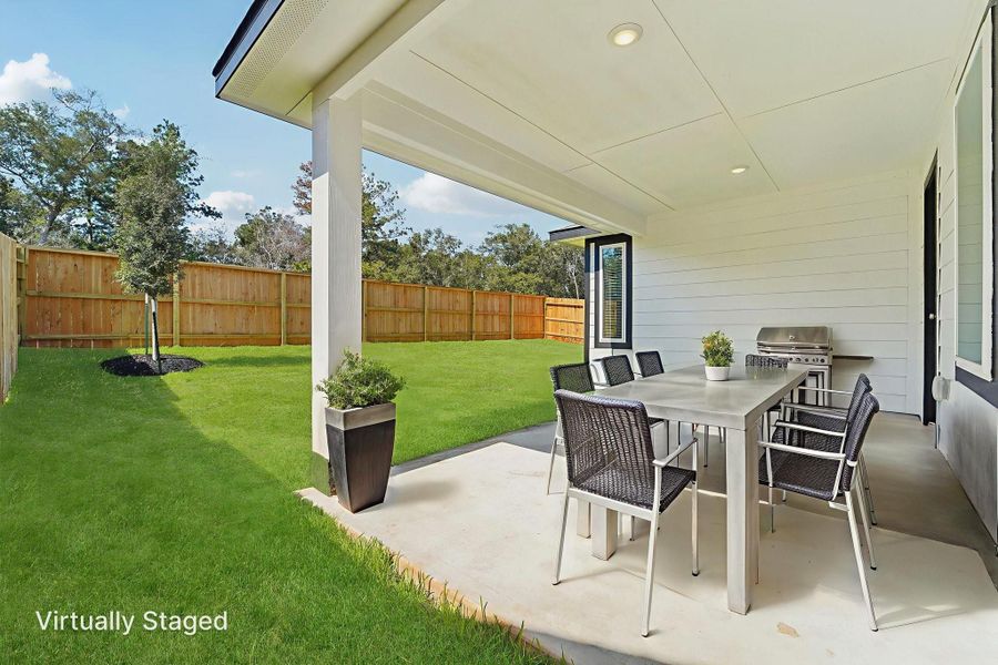 Exterior details and patio area of a home in Stewart's Ranch, Conroe (Image 3). Exterior details and patio area of a home in Stewart's Ranch, Conroe (Image 3).
