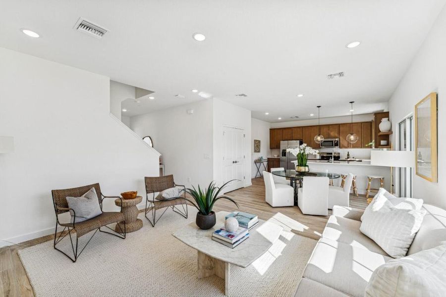 Kitchen, Dining Area & Great Room