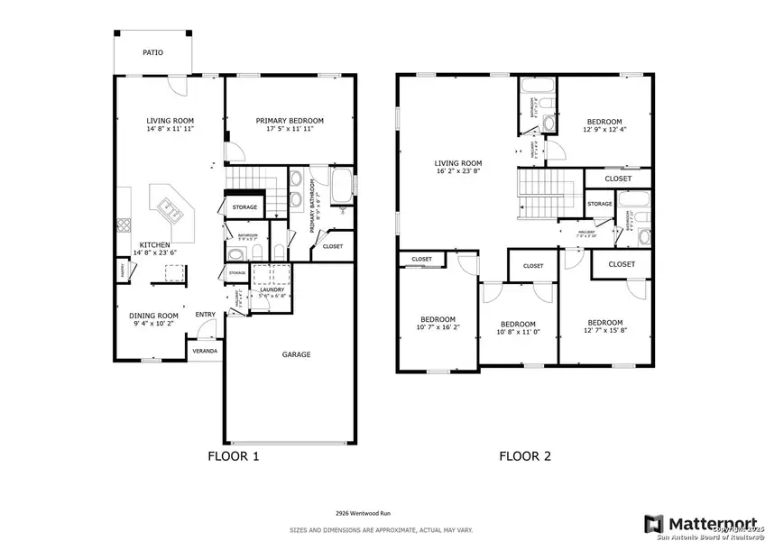 2D floor plan layout of this home in Laurel Vistas, San Antonio, TX (Image 3).