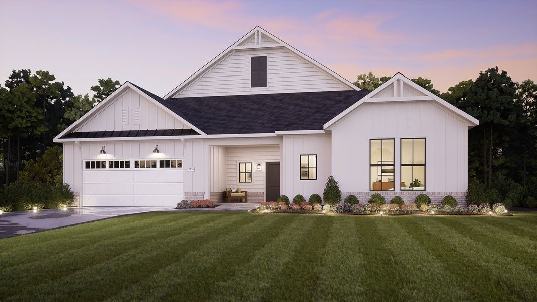 Representative exterior photo of a completed home built from the Provenance by Epcon Communities in The Courtyards at Redbud Lane, Holly Springs, GA (Image 17).