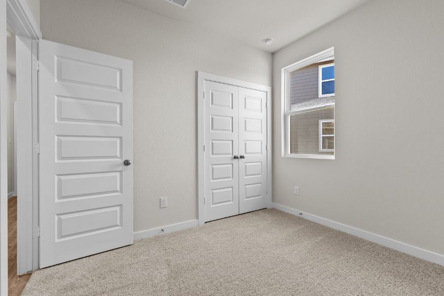 A room with white doors. A room with white doors.