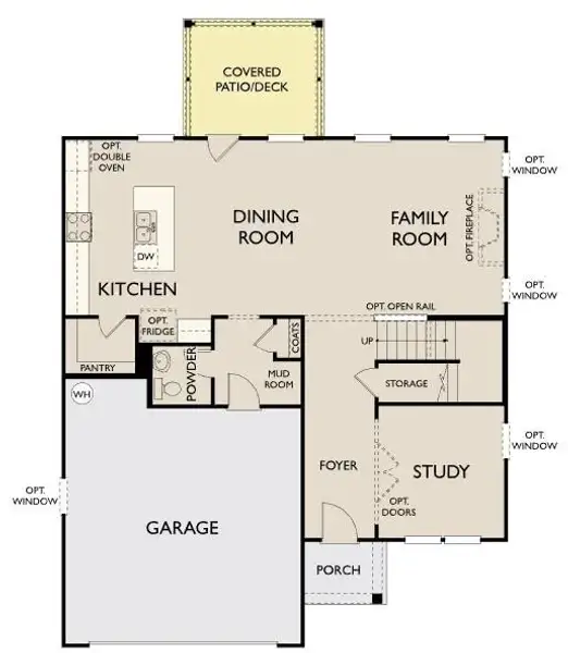 2D floor plan layout of this home in Eastlyn Crossing, Flowery Branch, GA (Image 3).