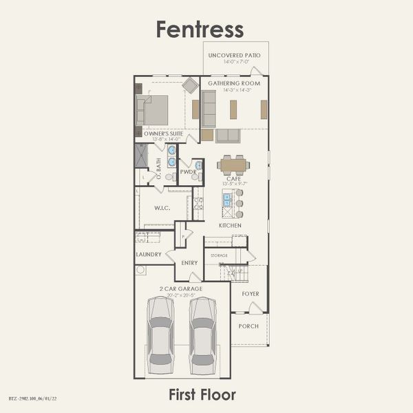 2D floor plan layout for the Fentress by Centex in Clearhaven, Princeton, TX (Image 5).