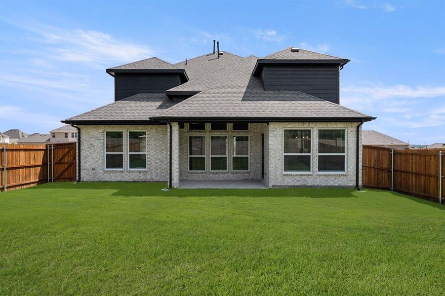 Front exterior of a new home in Brookfield, Melissa, TX, highlighting curb appeal (Image 23). Front exterior of a new home in Brookfield, Melissa, TX, highlighting curb appeal (Image 23).