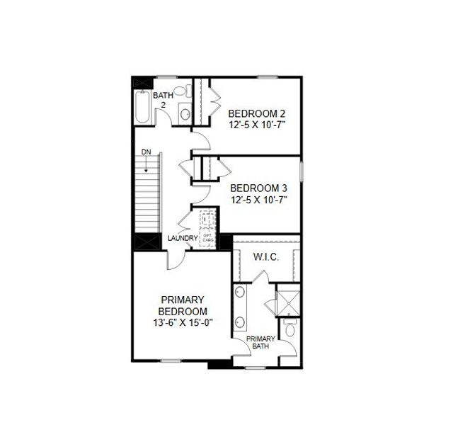 2D floor plan layout for the The Melisse by Stanley Martin Homes in The Beacon at Old Peachtree Single Family Homes, Lawrenceville, GA (Image 5).