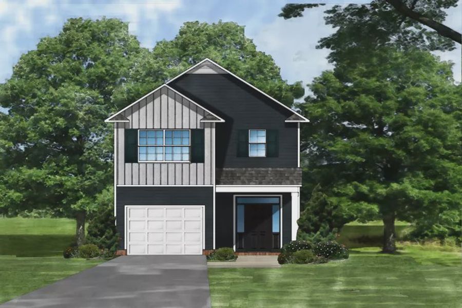 Representative exterior photo of a completed home built from the Pritchard by Great Southern Homes in Champions Village at Cherry Hill, Pendleton, SC (Image 1). Representative exterior photo of a completed home built from the Pritchard by Great Southern Homes in Champions Village at Cherry Hill, Pendleton, SC (Image 1).