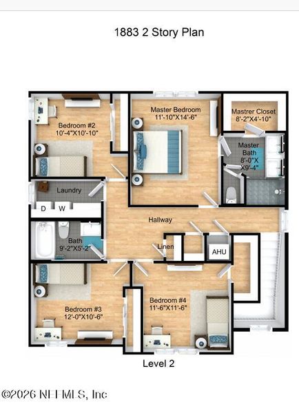 2D floor plan layout of this home in , Jacksonville, FL (Image 4).
