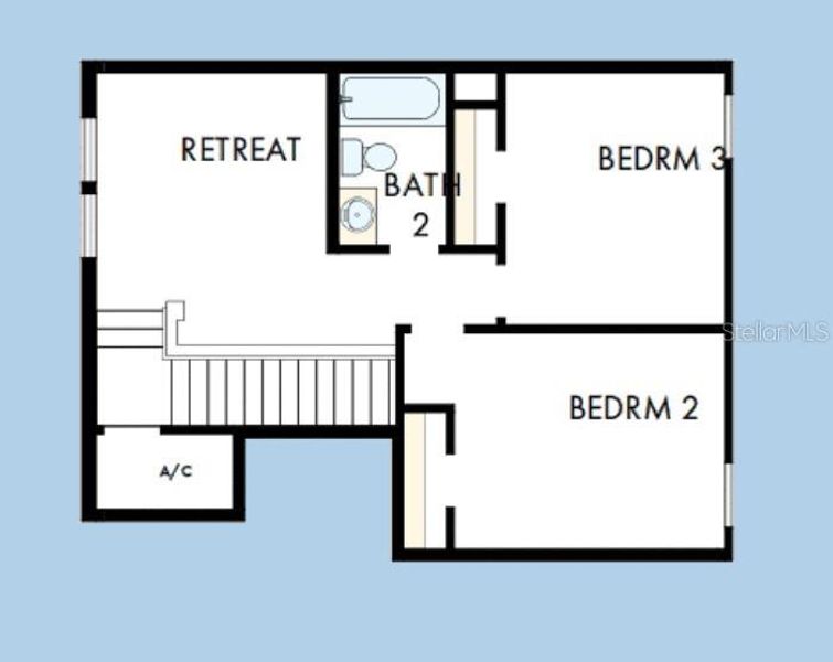 2D floor plan layout of this home in Chapel Crossings - Garden Series, Wesley Chapel, FL (Image 3).