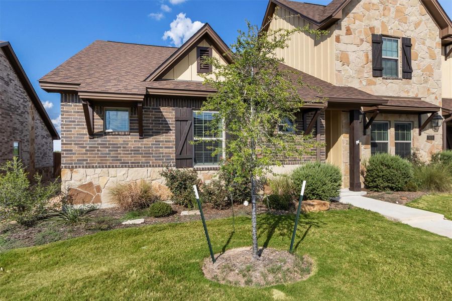 Front exterior of a new home in , College Station, TX, highlighting curb appeal (Image 2). Front exterior of a new home in , College Station, TX, highlighting curb appeal (Image 2).