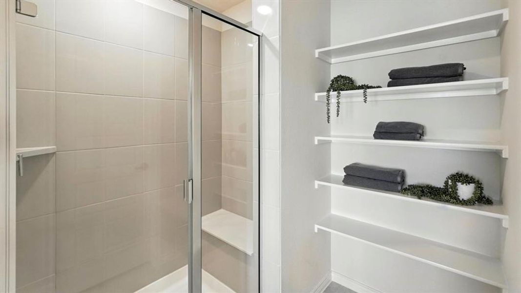 Bathroom with a shower stall