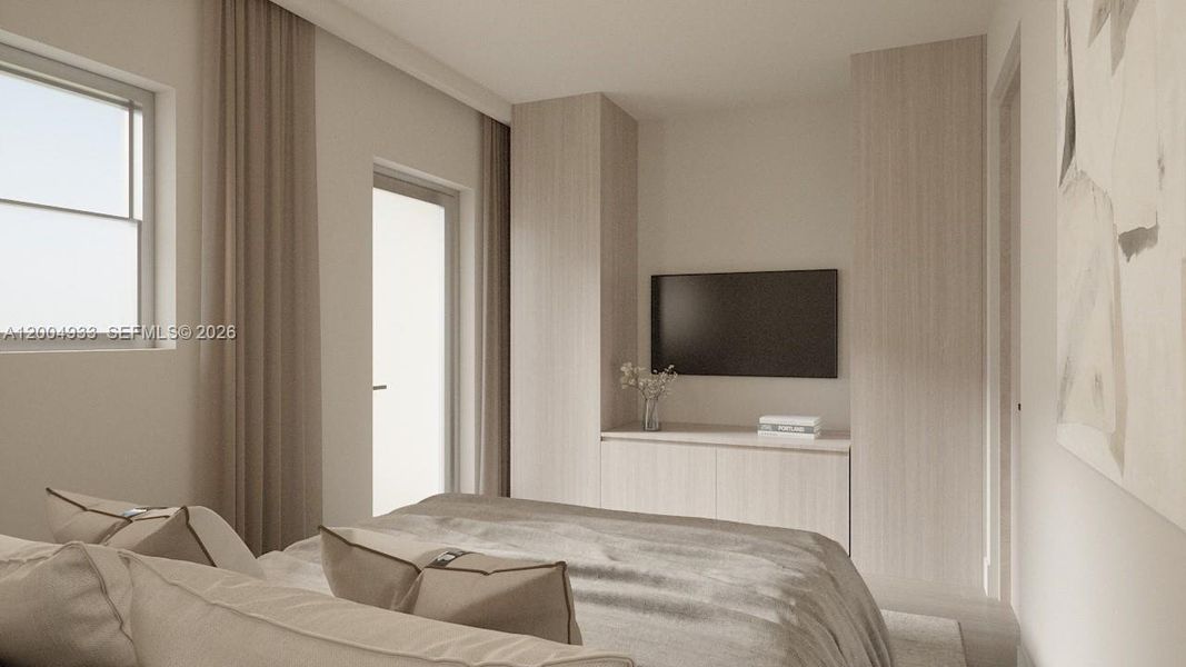 Furnished interior view inside a new home in , Miami Beach (Image 17).