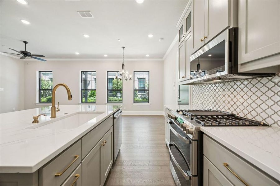 High-end finishes in kitchen.