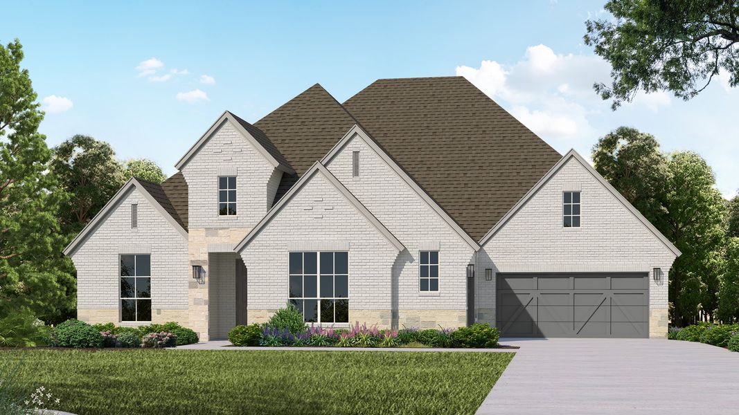 Plan 853 Elevation C with Stone