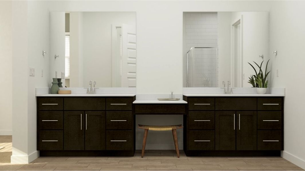 Summit Owner's en suite bathroom dual vanities