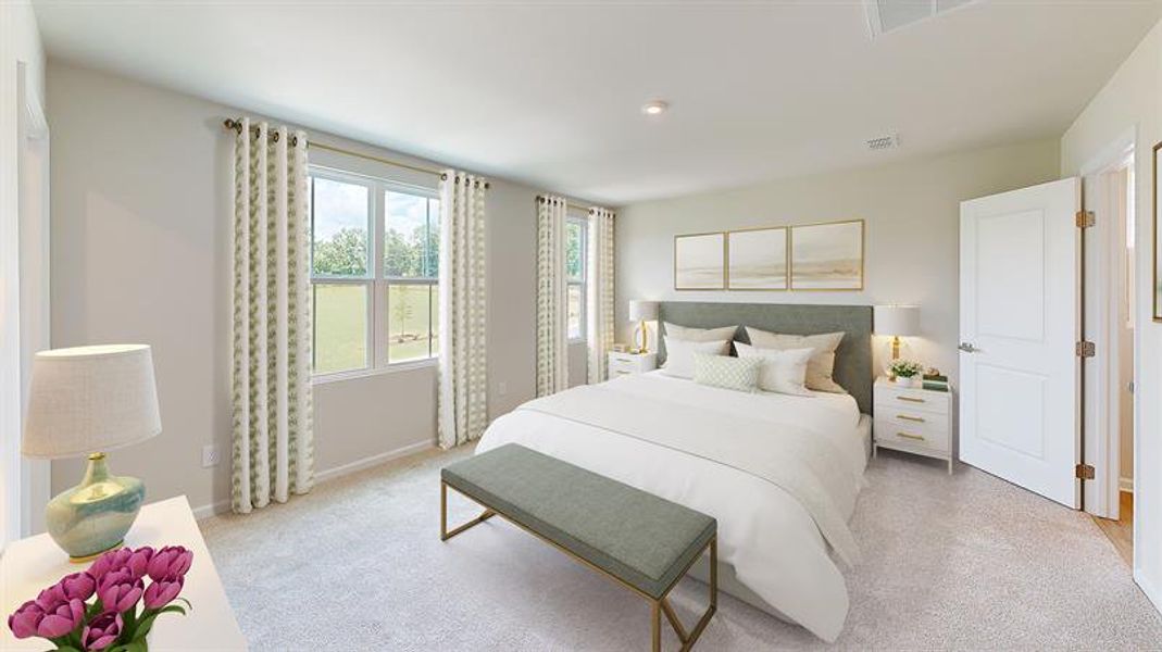 Representative furnished interior of a home built from the Woodford by Ryan Homes in Harpers Glen Single Family, Wendell (Image 9).