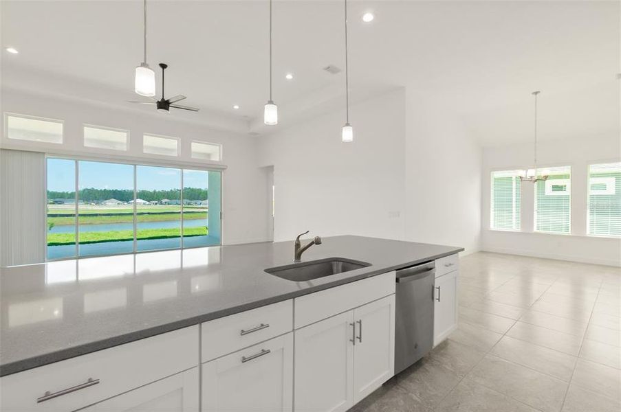 Kitchen Opens up to Dining Room