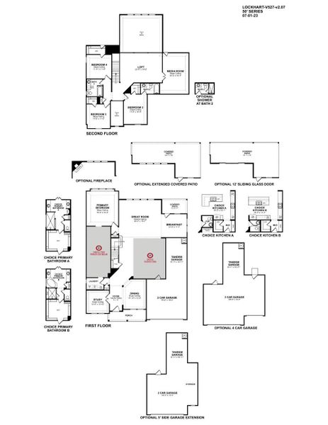 2D floor plan layout of this home in Valencia: Hilltop Collection, Manvel, TX (Image 3).